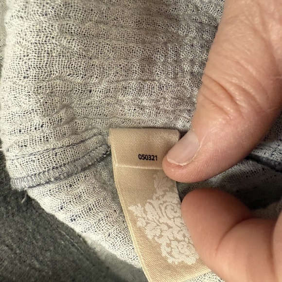 Soft Surroundings Women TS Gray‎ Embroidered Gauze Linen Blend Pants Boho Beach - Picture 3 of 12